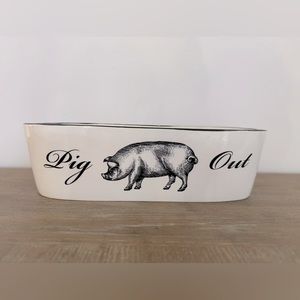 Harry & David Pig Out Bowl.  15 inches wide. 5 inches tall.